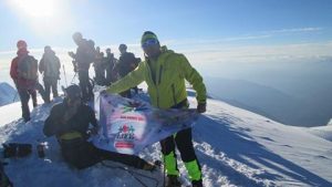 Flag on Mount Blanc